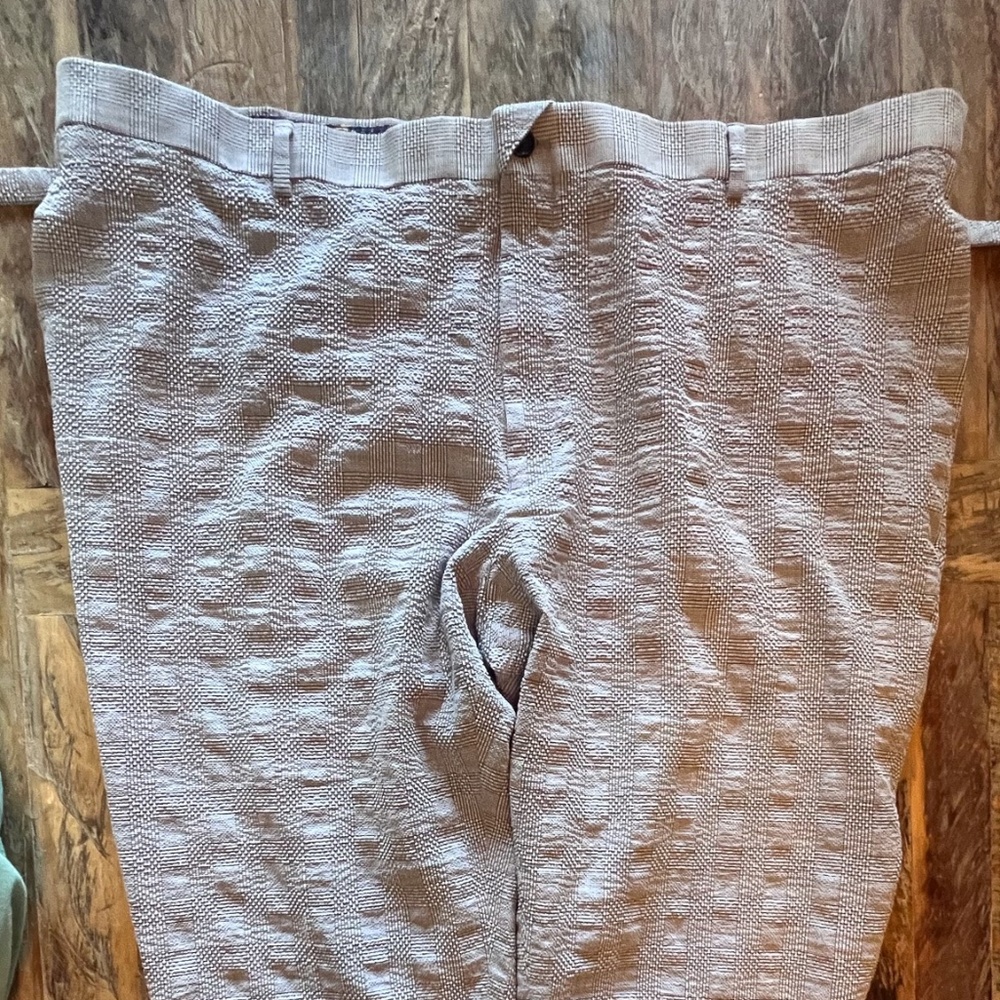 Murano Zac Fit Dress Pants 50x30 Textured Stretch Comfort Tan Khaki Big & Tall